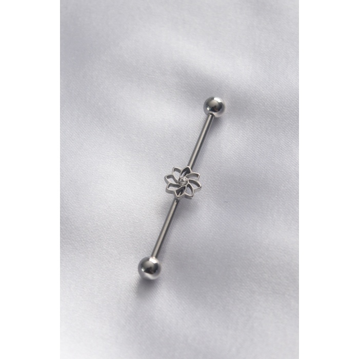 316L Cerrahi Çelik Gümüş Renk Lotus Köprü Piercing - BJ-PR1200