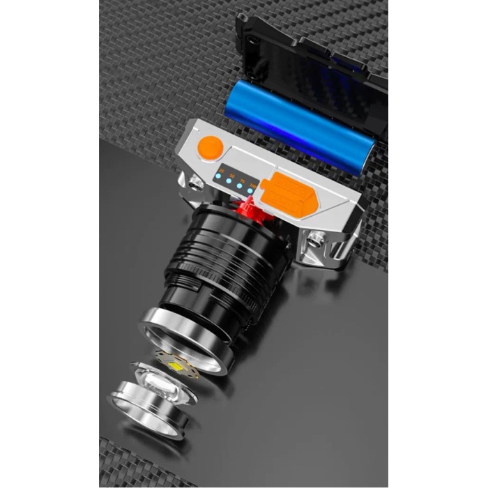 PeakStar PS-009 Güçlü Süper Parlak Sensörlü T6 LED Uzun Menzilli Su Geçirmez 1200 Lümen USB Şarj Edilebilir Kafa Lambası