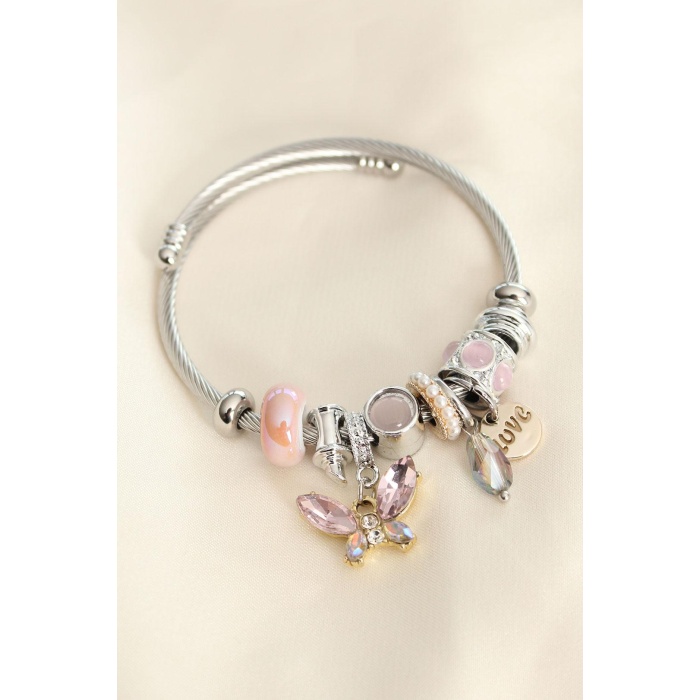 Kristal Taşlı Kelebek Detay Charm Bileklik - BJ-BB4543