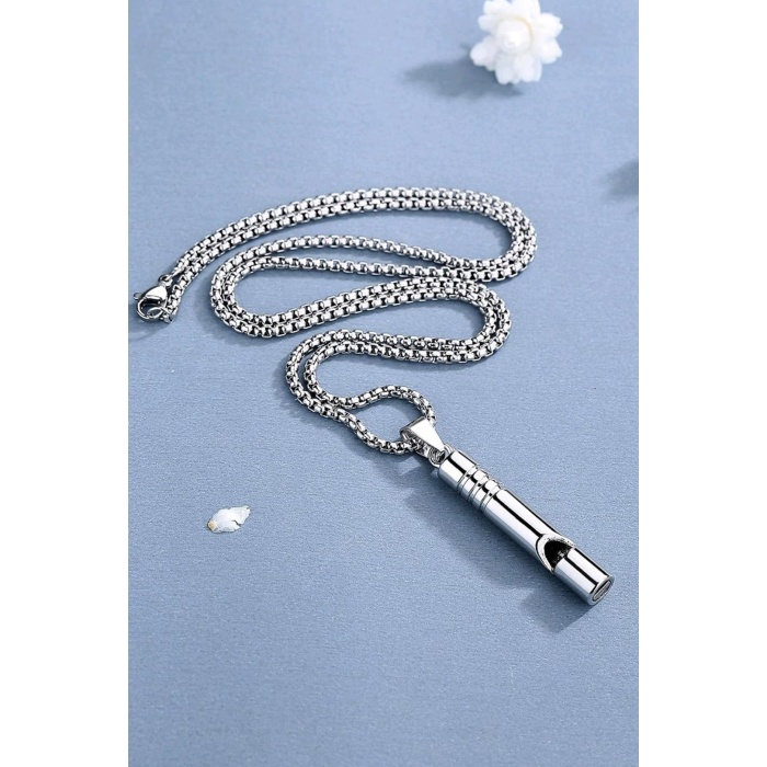 Acil Durum Düdüğü 316L Çelik Kararma Yapmaz Yüksek Desibel Kolye Unisex - BJ-EBK1200