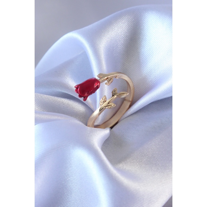 Gold Renk Gül Model Kadın Yüzük - BJ-BYK2564