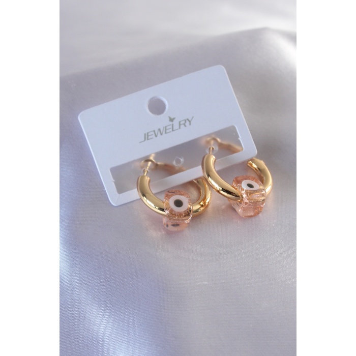 316L Çelik Gold Renk Rose Renk Kalp Figür Sallantı Model Kadın Küpe - BJ-BKP7106