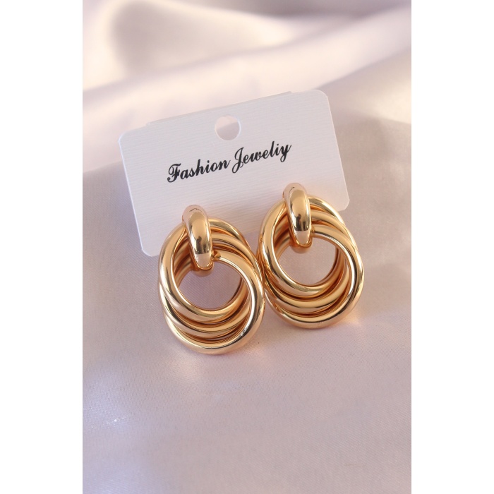 Gold Renk Halka Tasarım Kadın Küpe - BJ-BKP7142
