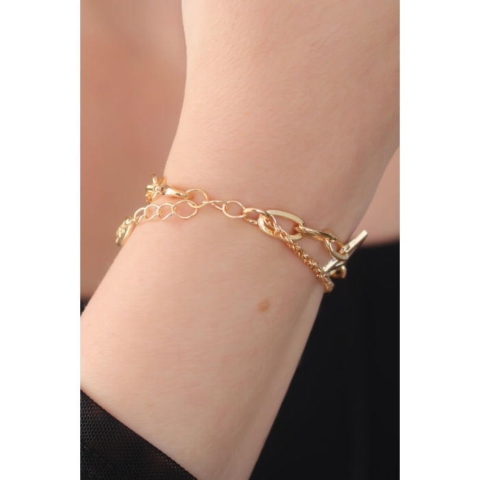 Gold Renk Üçgen Figür Kadın Kolye - BJ-BB5130
