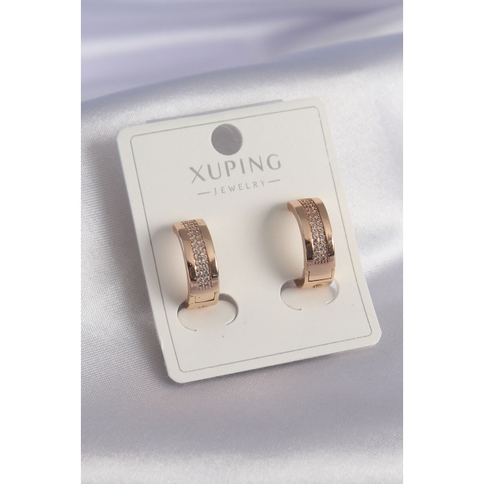 Gold Renk Zirkon Taşlı Xuping Kadın Küpe - BJ-BKP7448