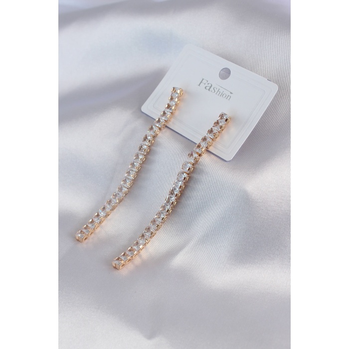 Gold Renk Zirkon Taşlı Kadın Küpe - BJ-BKP7466