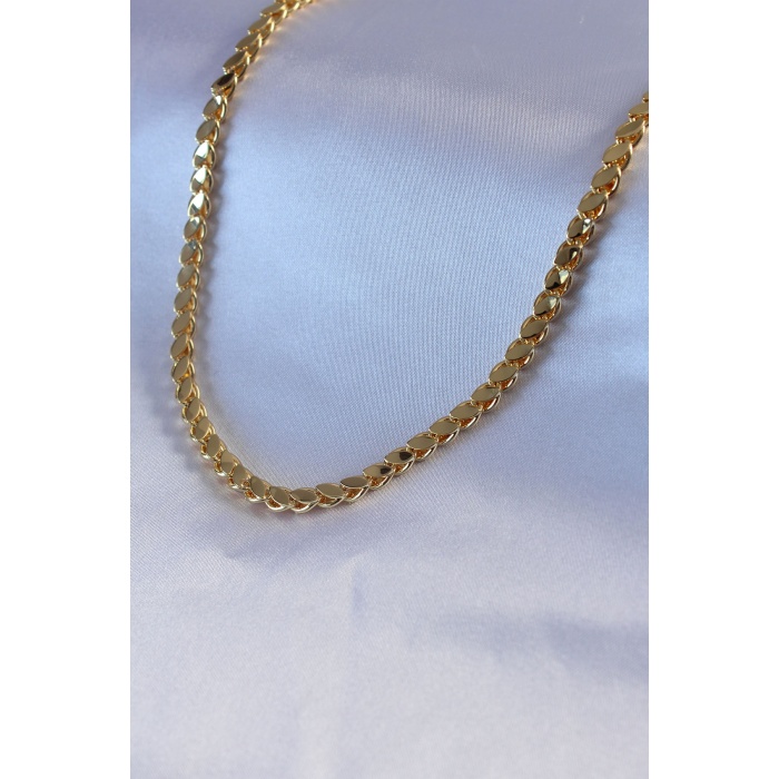 316L Çelik Gold Renk 60 cm Arpa Zincir Model Kadın Kolye - BJ-BKO7447