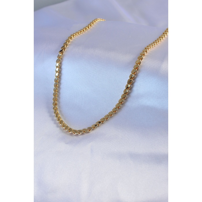 316L Çelik Gold Renk 60 cm Arpa Zincir Model Kadın Kolye - BJ-BKO7447