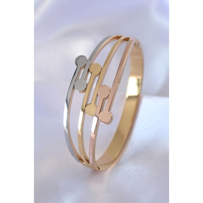 316L Çelik Gold Renk Mix Renk Kadın Kelepçe - BJ-BB5352