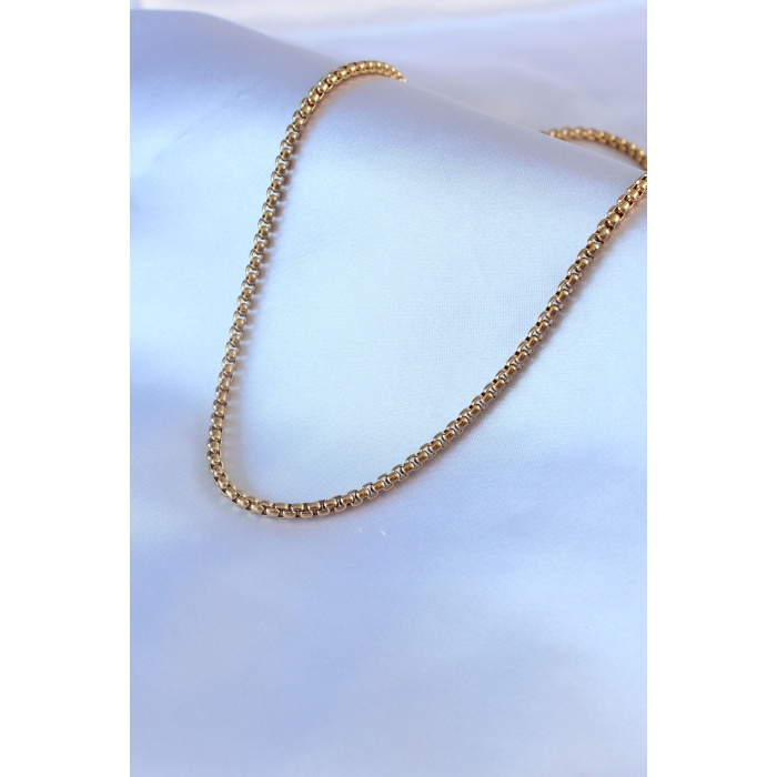 316L Çelik Gold Renk Kalın Zincir Model Erkek Kolye - BJ-ERK1316