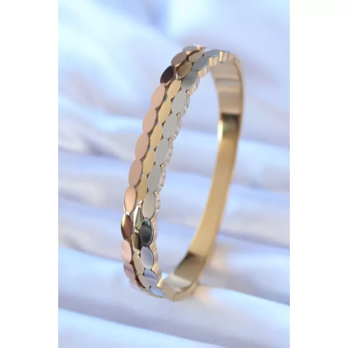 316L Çelik Gold Renk Karışık Renk Kadın Kelepçe - BJ-BB5423