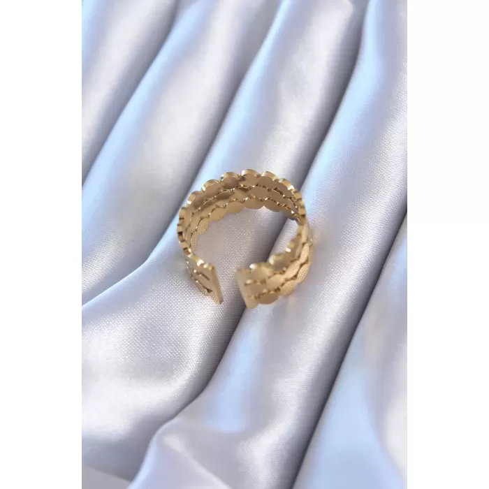 316L Çelik Gold Renk Kadın Yüzük - BJ-BYK2762