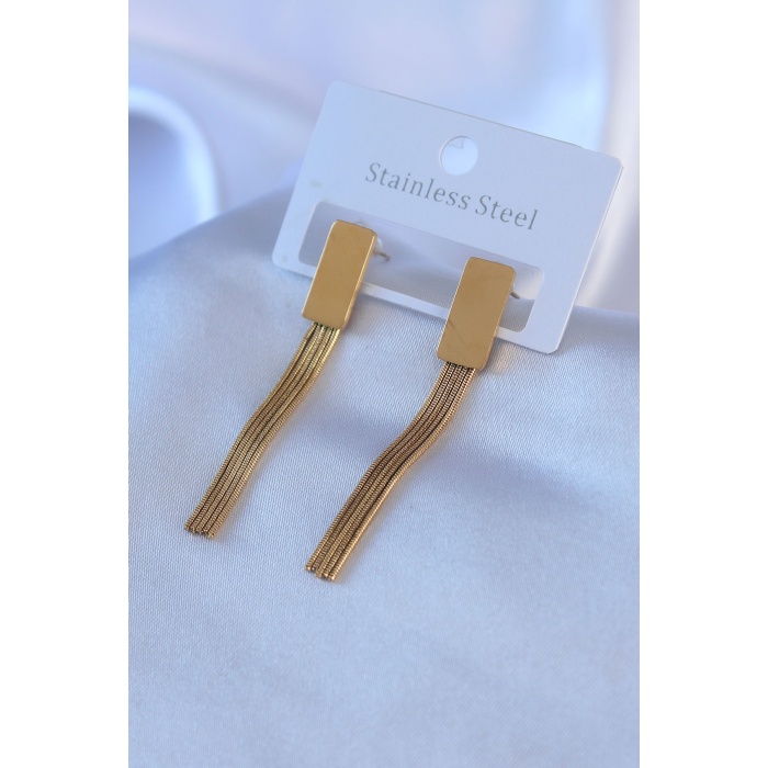 316L Çelik Gold Renk Sallantı Model Kadın Küpe - BJ-BKP7749