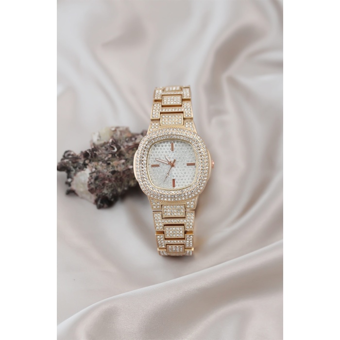 Rose Renk Metal Zirkon Taşlı Kadın Saat - BJ-BS3402