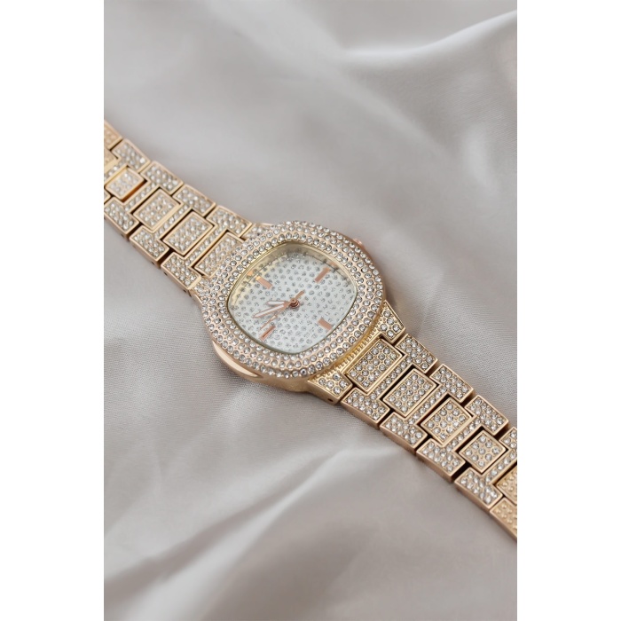 Rose Renk Metal Zirkon Taşlı Kadın Saat - BJ-BS3402