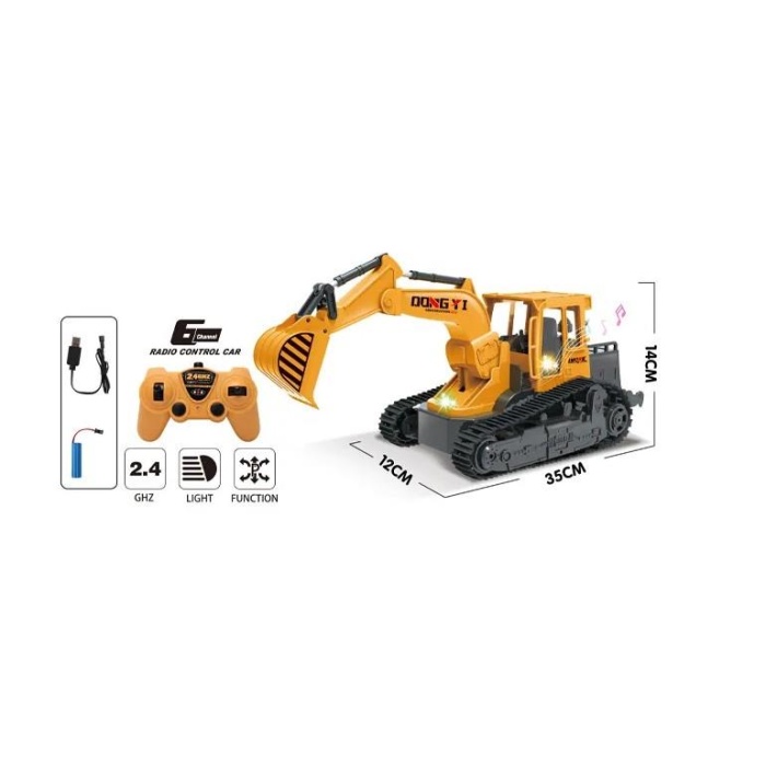 Uzaktan Kumandalı Işıklı Sesli Full Fonksiyonlu 360 Derece Dönebilen Excavator - A8863-43