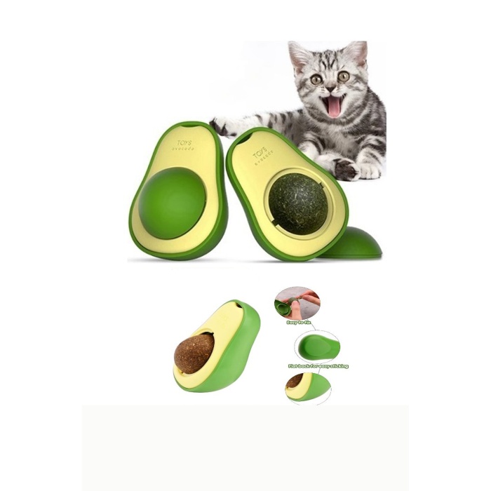 Avakado Kedi Naneli Catnip 360 Derece Dönebilen Yalama Oyun Topu