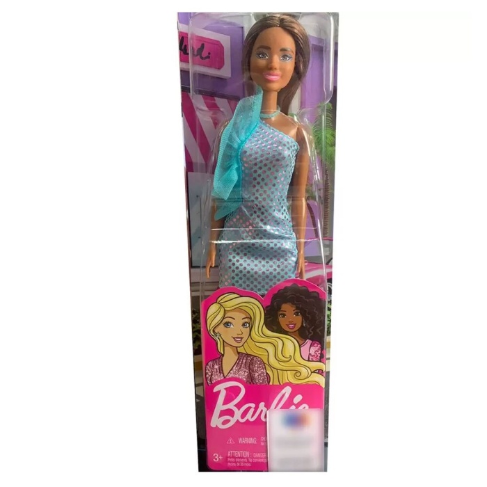 Barbie Pırıltılı Bebekler Mavi Elbiseli - T7580-HJR95