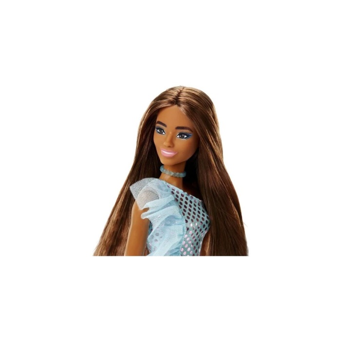 Barbie Pırıltılı Bebekler Mavi Elbiseli - T7580-HJR95