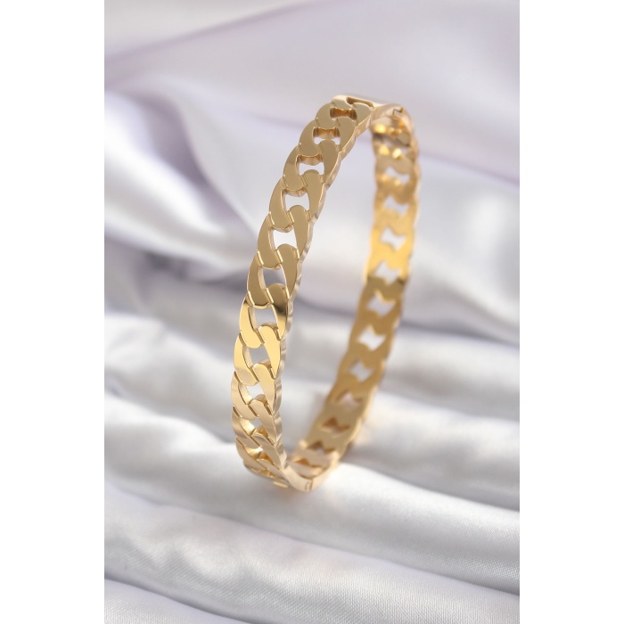 316L Çelik Gold Renk Zincir Model Kadın Kelepçe - BJ-BB5557