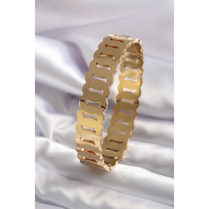 316L Çelik Gold Renk Geçme Halka Model Kadın Kelepçe - BJ-BB5572