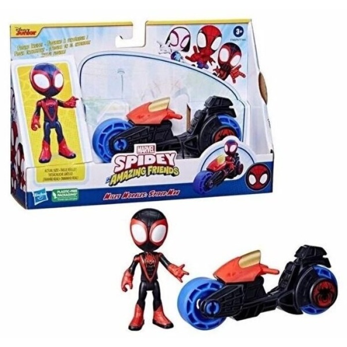 Spider-Man And His Amazing Friends Motorsiklet Ve Figür Miles Morales - F6777-F7460