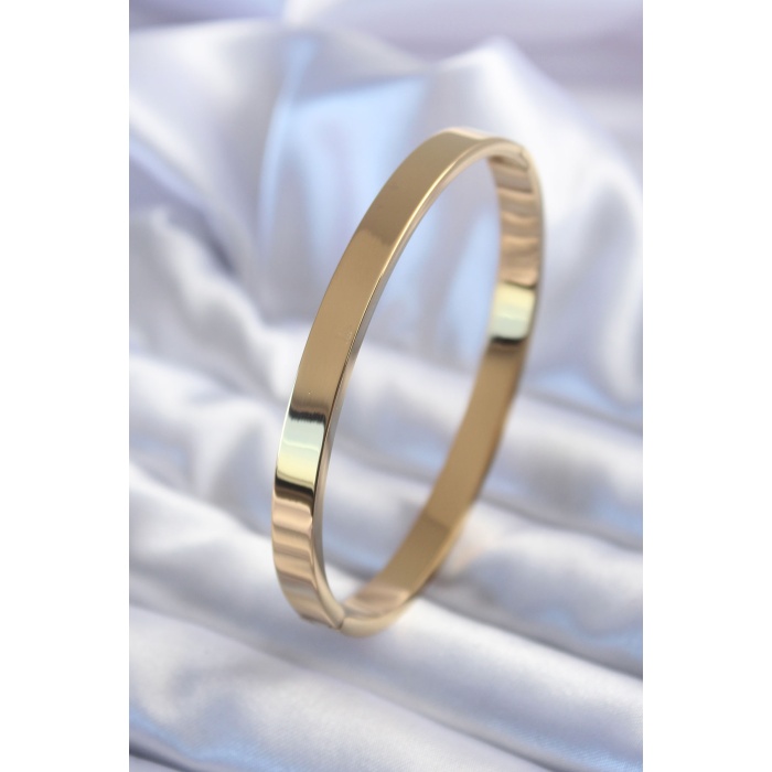 316L Çelik Gold Renk Kalın Ajda Model Kadın Kelepçe - BJ-BB5592