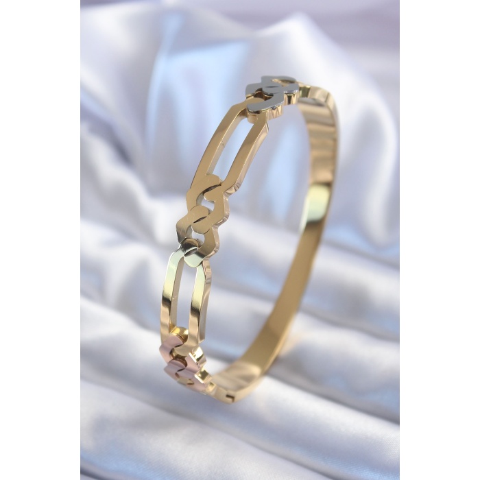 316L Çelik Gold Renk Renkli Düğüm Model Kadın Kelepçe - BJ-BB5597