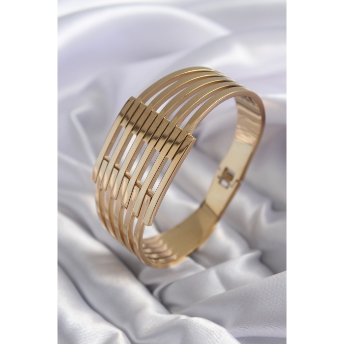 316L Çelik Gold Renk Kaburga Model Kadın Kelepçe - BJ-BB5614
