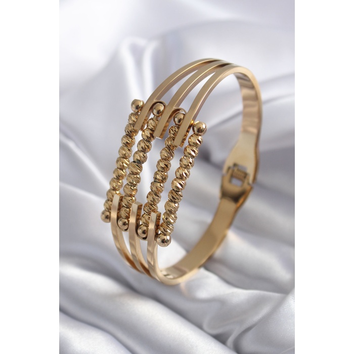 316L Çelik Gold Renk Kaburga Model Kadın Kelepçe - BJ-BB5619