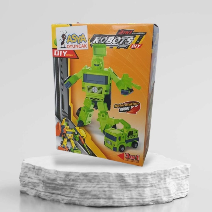 DIY - Robota Dönüşen Sök-Tak Araba - LB-998 - Yeşil