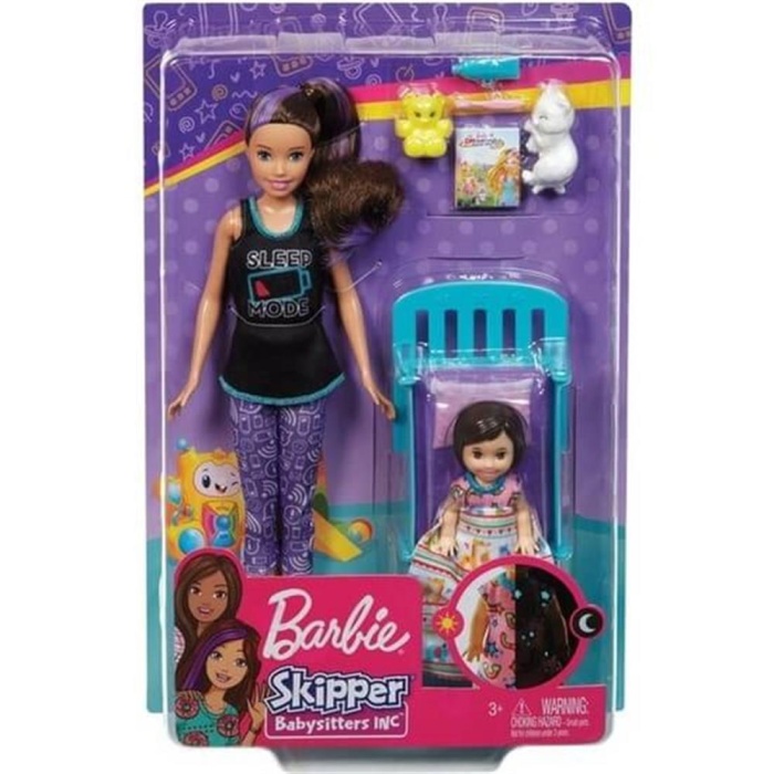 Barbie Bebek Bakıcılığı Oyun Seti Beşikli-  Fhy97-Ghv88