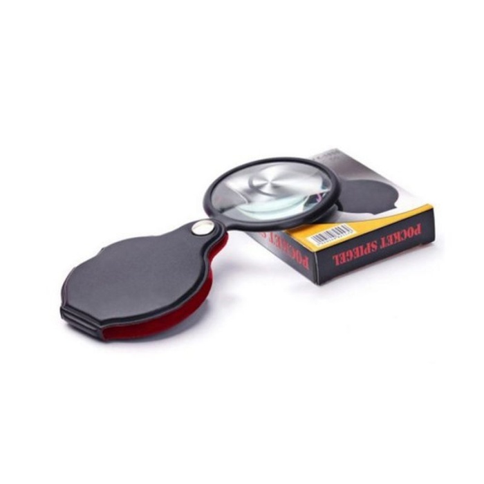 5X 60Mm Cam Optik Lens Katlabilir Deri Kaplamalı Cep Büyüteç Xx1051