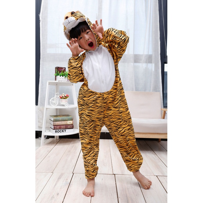 Çocuk Kaplan Kostumu - Aslan Kostümü 2-3 Yaş 80 cm