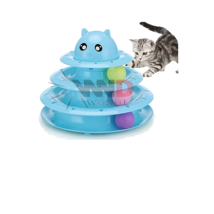 Kedi Oyuncağı 3 Katlı Kulaklı Model Mavi