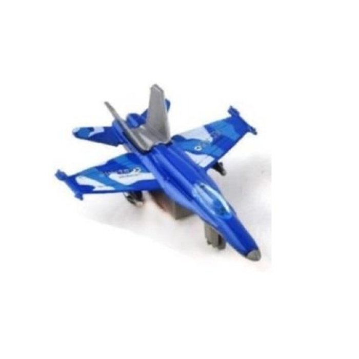 Mini Metal Savaş Uçağı Çek Bırak - 89720-12 - MAVİ - ED-A6