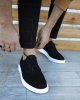 Koçmen Klasik Erkek Ayakkabı 001 Siyah Süet (Beyaz Taban)