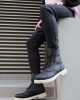Knack Yüksek Taban Ayakkabı B-022 Siyah (Beyaz Taban)