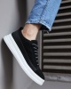 Knack Sneakers Ayakkabı 010 Siyah Süet (Beyaz Taban)
