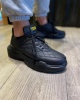 Knack Yüksek Taban Günlük Ayakkabı N75 Kapitone Siyah (Siyah Taban)