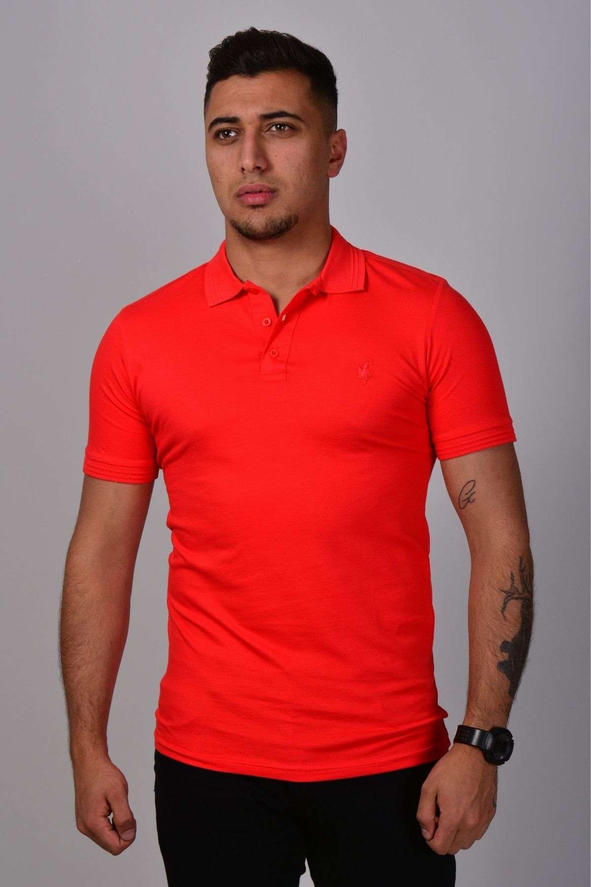 KOÇMEN ERKEK POLO YAKA T-SHIRT K0145 - KIRMIZI