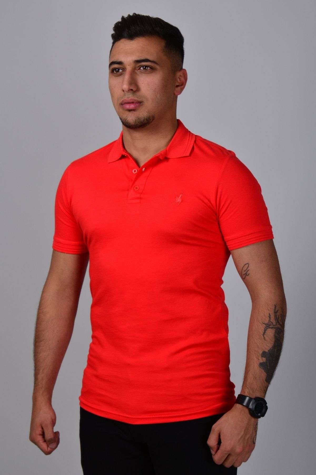 KOÇMEN ERKEK POLO YAKA T-SHIRT K0145 - KIRMIZI