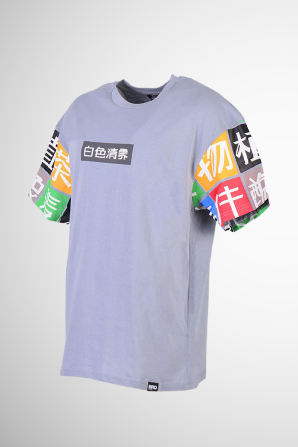 Erkek Oversize Baskılı T-Shirt K1632 - GRİ