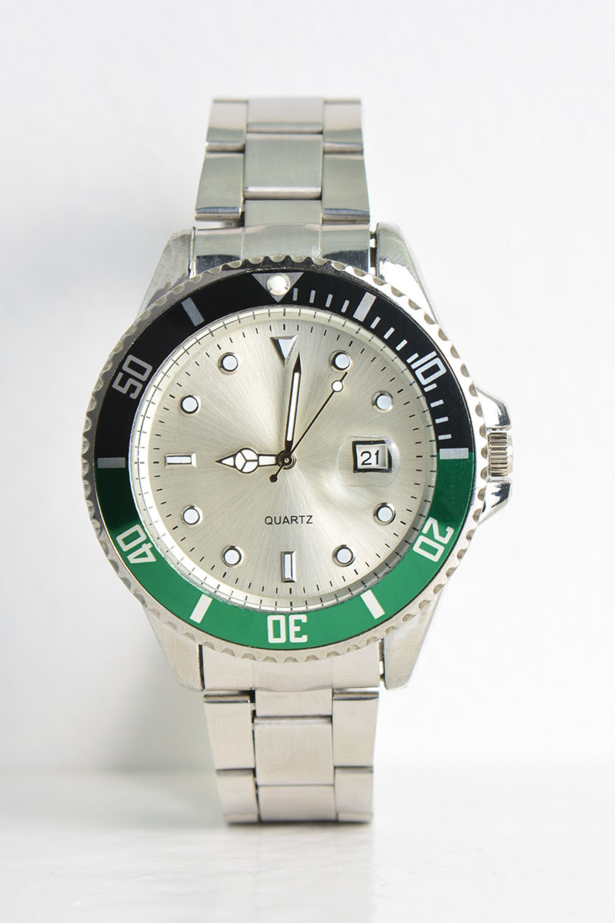 Erkek Çelik Kol Saat KS1454 - Gümüş Beyaz Yeşil