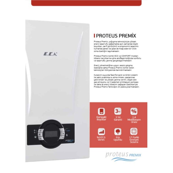 Eca Proteus Premix 30 Kw ERP Yoğuşmalı Kombi