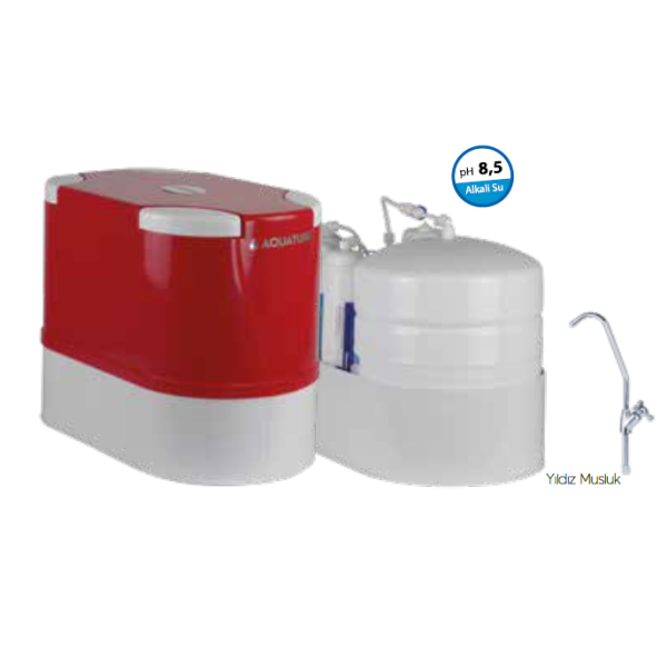 AquaTürk Prizma Standart  Pompalı Su Arıtma Cihazı (3-05-PRZ-INC P)Kırmızı