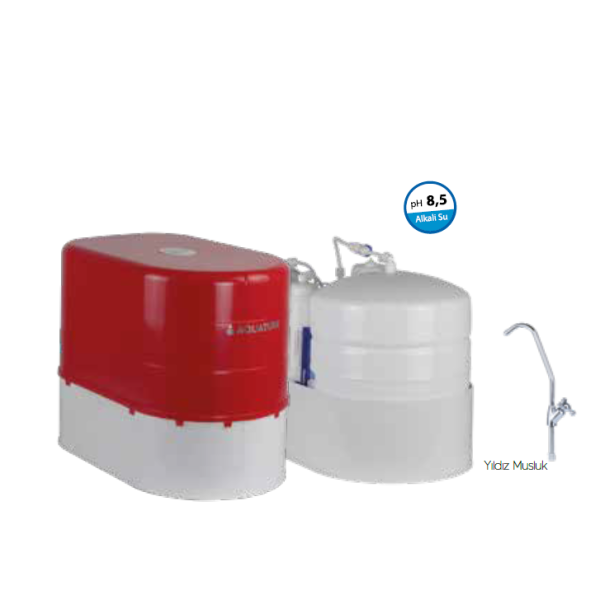AquaTürk Safir Standart Pompalı Su Arıtma Cihazı (3-05-SFR-INC P)Kırmızı