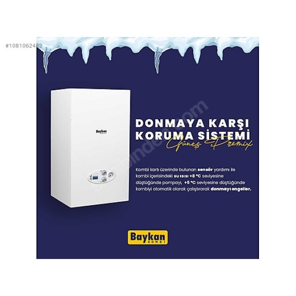 Baykan Güneş Premix 25 Kw 21.500 Kcal/h Premix Yoğuşmalı Kombi