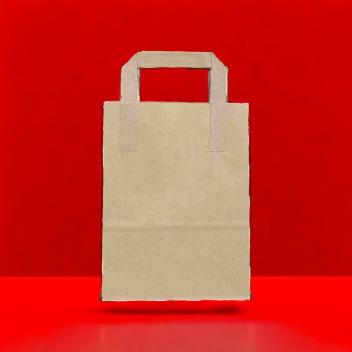 Kraft Kağıt Çanta Düz Saplı 18x24x8 cm 250 Adetli