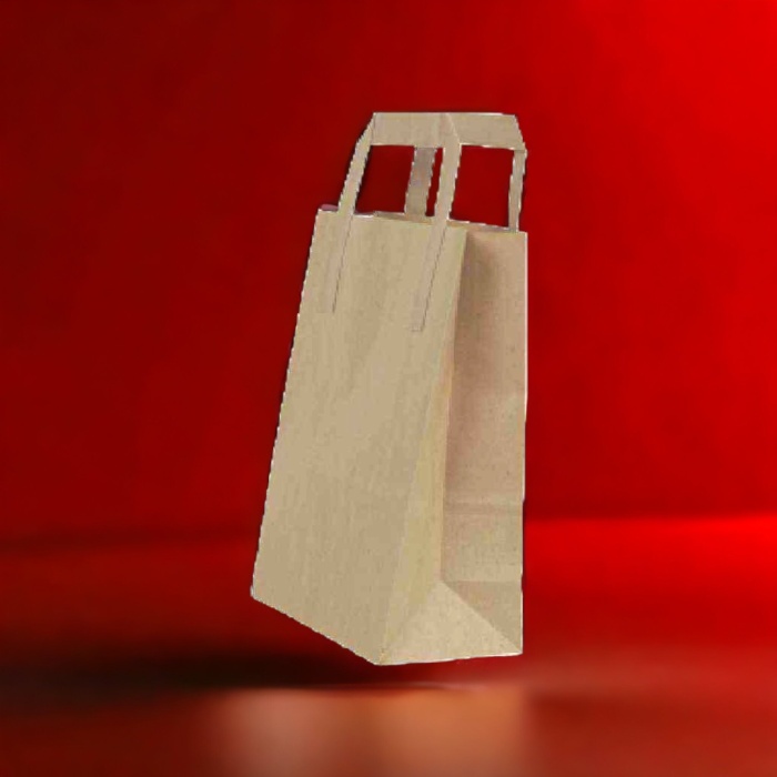 Kraft Kağıt Çanta Düz Saplı 18x24x8 cm 250 Adetli